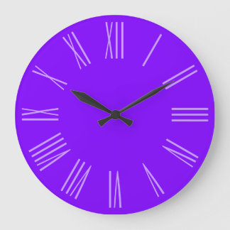 Violette monotone römische Ziffern Große Wanduhr