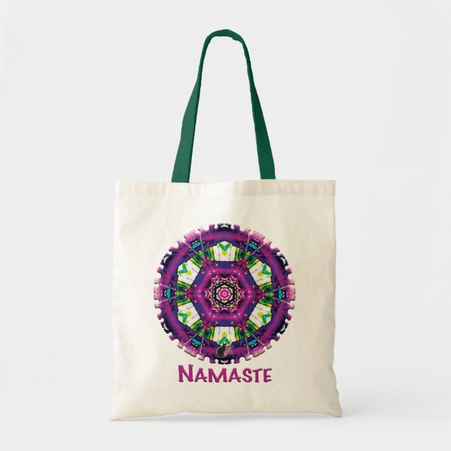 Violette Namaste Kaleidoskop Tragetasche (Vorne)