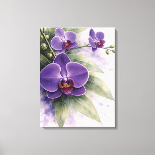 Violette Orchideen-Botanik Leinwanddruck