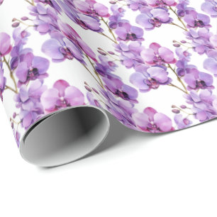 Violette Orchideen Geschenkpapier