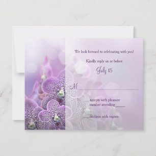 Violette Orchideen Hochzeit Antwortkarte RSVP Karte