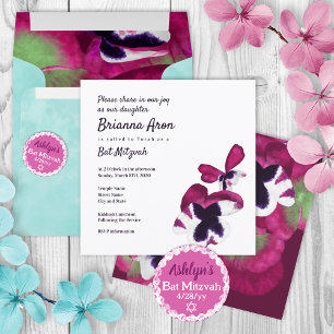 Violette, Pflaumen-Purple-Stiefmütterchen-Bat-Mizw Einladung