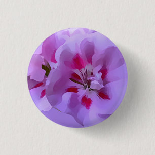 Violette rosa abstrakte Hibiskusblüte Button