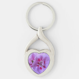 Violette rosa abstrakte Hibiskusblüte Schlüsselanhänger