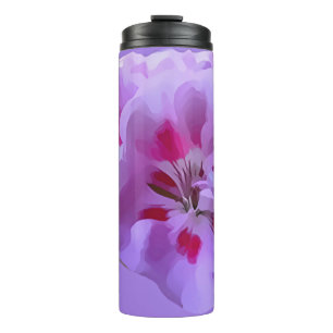 Violette rosa abstrakte Hibiskusblüte Thermosbecher