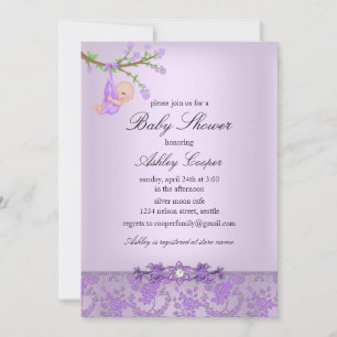 Violette Rosen-Garten-Baby-Shower-Einladung Einladung