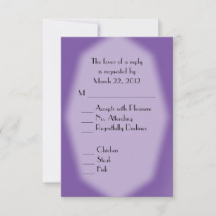 Violette RSVP mit Menüauswahl Karte