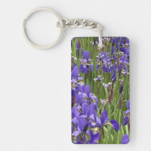 Violette Schwertlilien-Blumen Natur Pflanzen Fotog Schlüsselanhänger