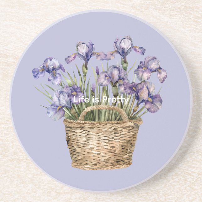 Violette Schwertlilienblüten Getränkeuntersetzer (Vorne)