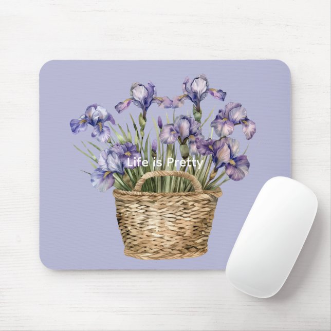 Violette Schwertlilienblüten Mousepad (Mit Mouse)