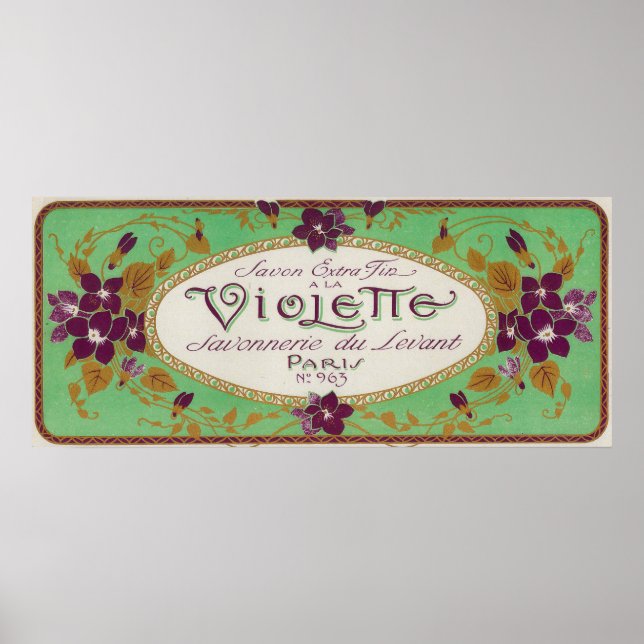 Violette Soap LabelParis, Frankreich Poster (Vorne)