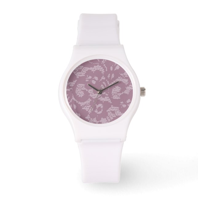 Violette Spitze Armbanduhr (Vorderseite)