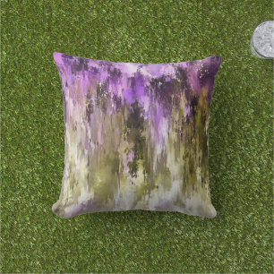 Violette Träume und olivfarbene Himmel Kissen