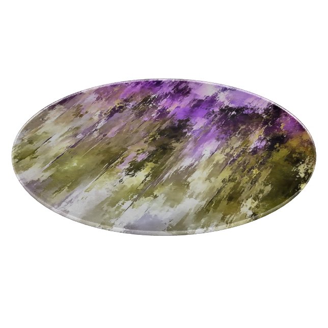 Violette Träume und olivfarbene Himmel Schneidebrett (Ecke)