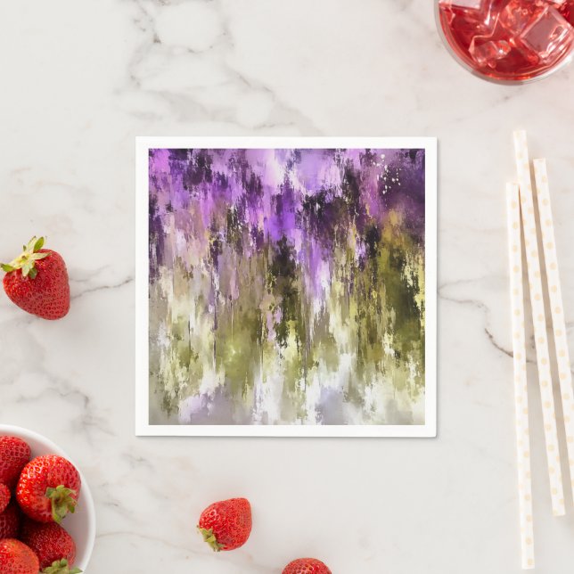 Violette Träume und olivfarbene Himmel Serviette (Beispiel)