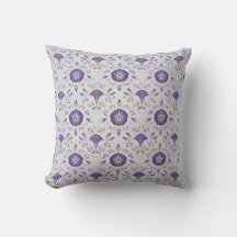 Violette Trichterwinden-Art-Deco-Kissen