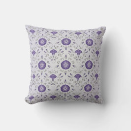 Violette Trichterwinden-Art-Deco-Kissen Kissen