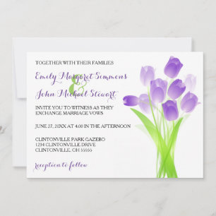Violette Tulpen - Hochzeitseinladung Einladung