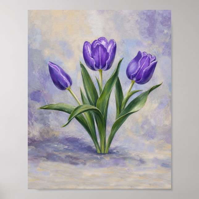 Violette Tulpen Poster (Vorne)