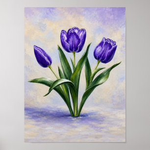 Violette Tulpen Poster