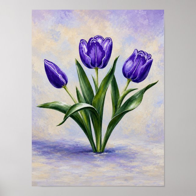 Violette Tulpen Poster (Vorne)