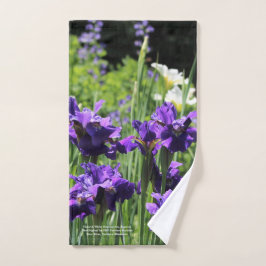 Violette u. weiße sibirische Iris, Baptisia Handtuch