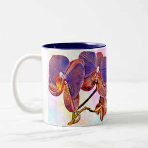 Violette und Bernstein-Orchidee Zweifarbige Tasse