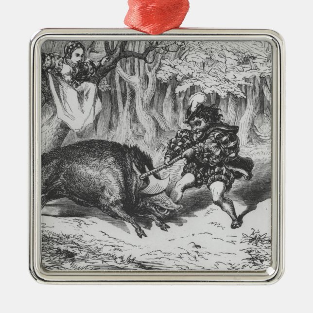 Violette und Ourson Silbernes Ornament (Vorne)