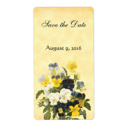 Violette und Pansy-Blume Save the Date Labels