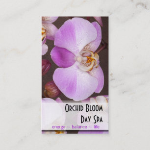 Violette und weiße Orchideen-Foto-Verabredung Terminkarte