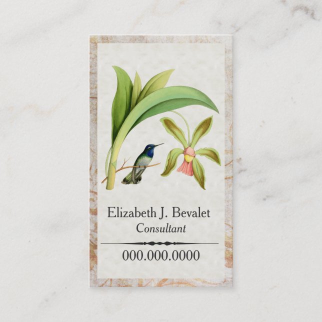 Violette vorangegangene Kolibri-Visitenkarten Visitenkarte (Vorderseite)