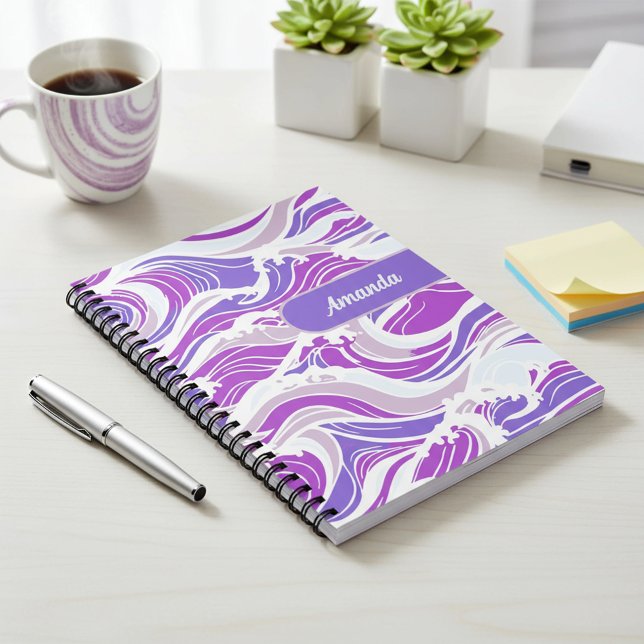 Violette Wellenmuster Notizblock (Von Creator hochgeladen)