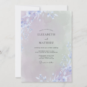 Violette Wildblumen-Hochzeit Einladung