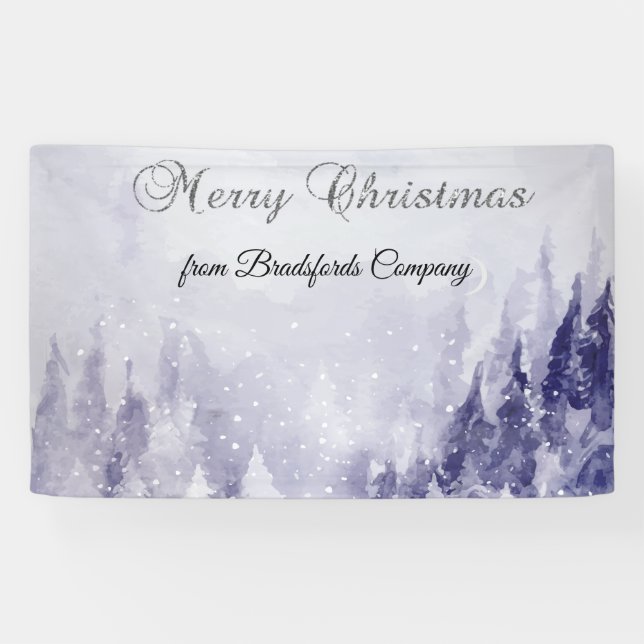 Violette Winterlandschaft Schnee Banner (Horizontal)