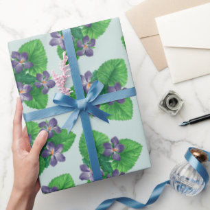 Violetten auf blauem Meerglas Geschenkpapier