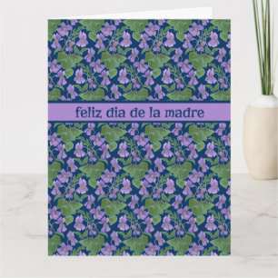 Violetten, Muttertagskarte, Spanischer Gruß Karte