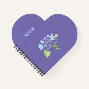 Violetten sind blaues Personalisiertes Lila Herz Notizbuch