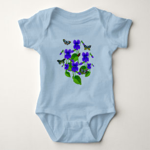 Violetten und Schmetterlinge Baby Strampler
