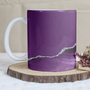 Violetter Achat-Silber-Glitter Kaffeetasse
