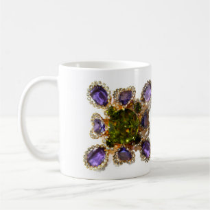 Violetter Amethyst-Diamanten-Smaragd-Schmuck Tasse