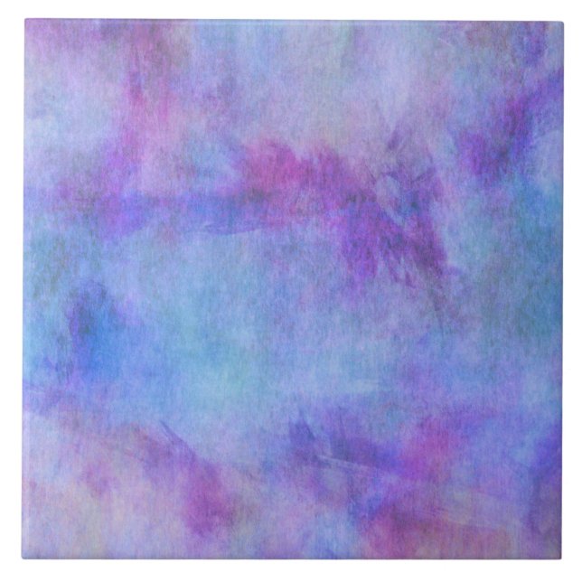 Violetter aquamariner lila Watercolor-Hintergrund Fliese (Vorderseite)