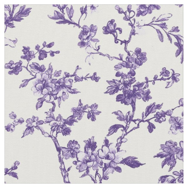 Violetter Blumen-Zweig-Toile Stoff (Nahaufnahme)