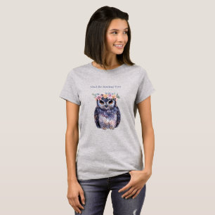 Violetter Eulen-Blumenkranz T-Shirt