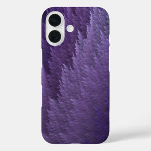 Violetter Flieder Purpur Tartan Feder Muster iPhone 16 Hülle
