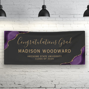 Violetter Gold-Achat-Dunkle Gratulation Abschluss Banner