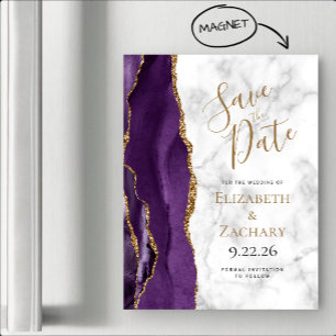 Violetter Gold-Achat-Marmor Magnetischer Save-the- Magnetkarte