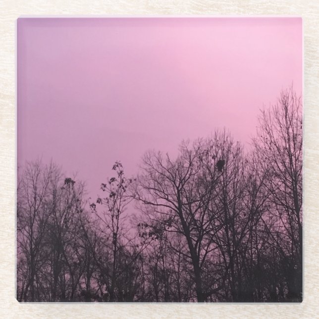 "Violetter Himmel-" ursprüngliche Kunst durch KAS Glasuntersetzer (Vorderseite)