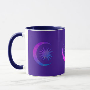 Violetter Indigo Lila Mond & Sonne Zen-Schlafzimme Tasse