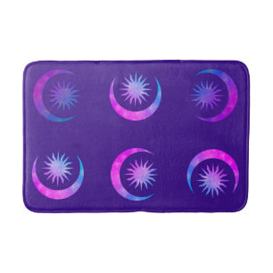 Violetter Indigo Purpurmond & Sonnen-Zen-Schlafzim Badematte