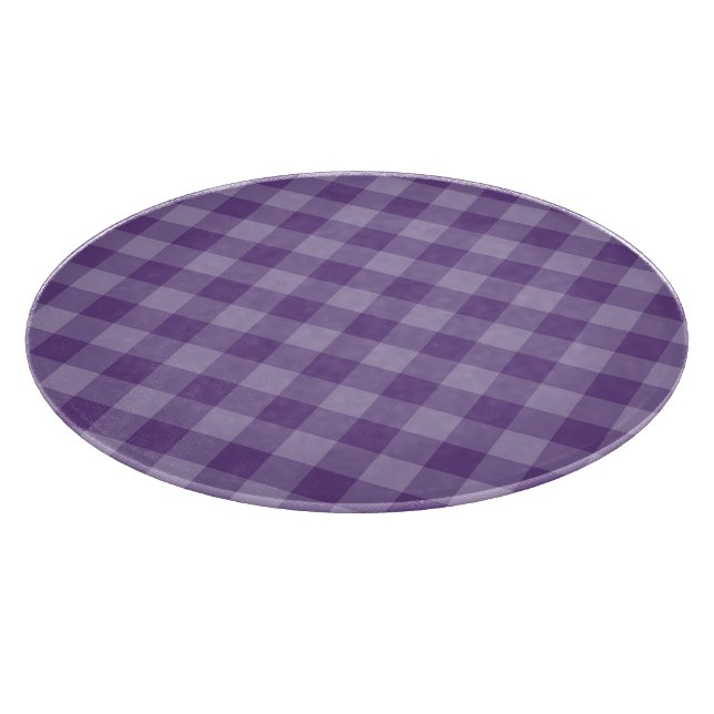 Violetter karierter Hintergrund Schneidebrett (Ecke)